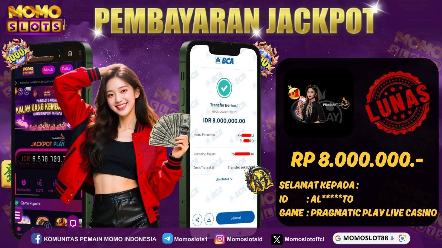 MOMOSLOTS JACKPOT PRAGMATIC PLAY LIVE CASINO